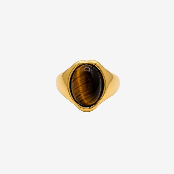 Uchi & Soto Nekomeishi Tigers Eye Ring
