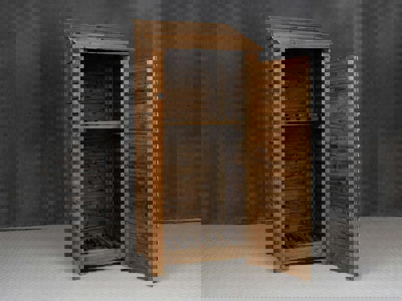 Arbor Garden Solutions Wooden Log Store with Door and Shelf W-79cm, H-126cm or 180cm, D-88cm - Brown Finish