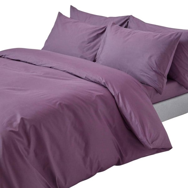 HOMESCAPES Crisp & Cool 200 TC Egyptian Cotton Percale Duvet Cover Set