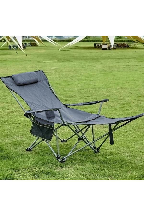 Living and Home Foldable Reclining Camping Chair with Footrest