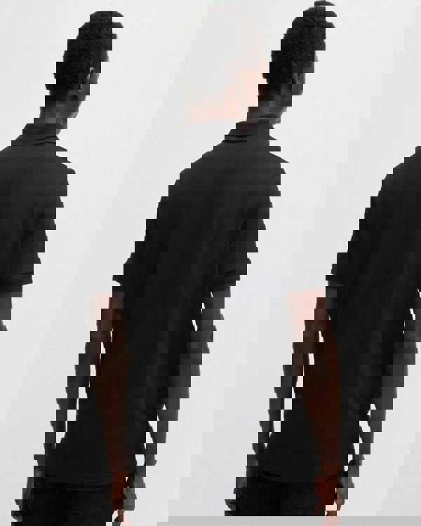 BOSS Orange Passerzip Mens Zip Placket Polo Shirt - Black 001 - CHO - Designer Mens Short Sleeve Polo Shirts