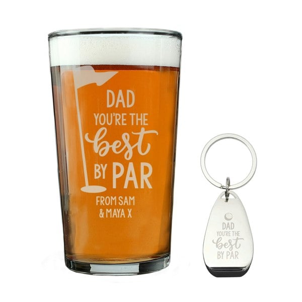 Personalised Memento Company Personalised By Par Pint Glass & Bottle Opener