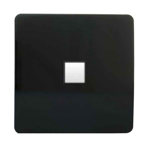 Trendi Switch 1 Gang Cat 3 Telephone Slave Socket in Piano Black