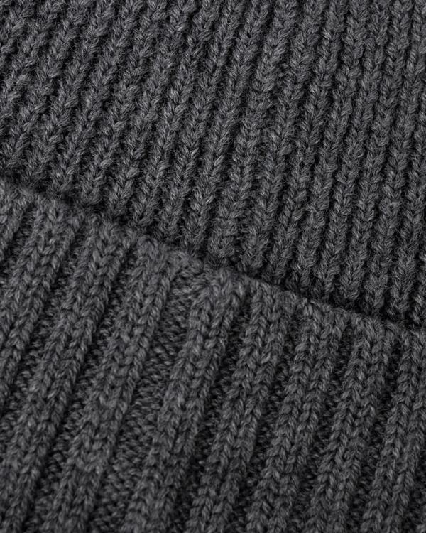 texture detail of a BOSS Orange Flavio Mens Beanie in Medium Grey 030