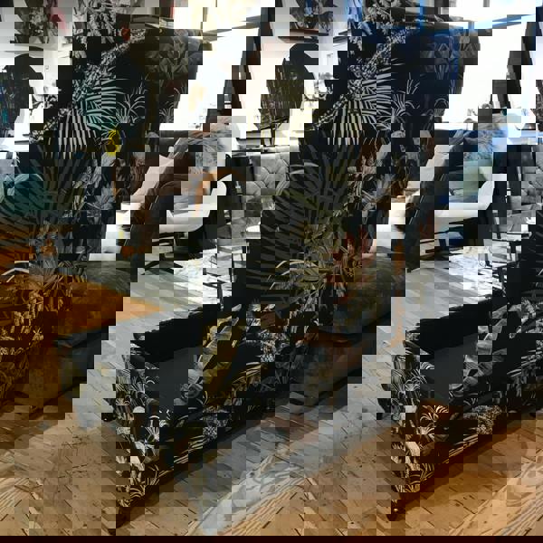 Luxury tufted storage footstool handcrafted UK design
