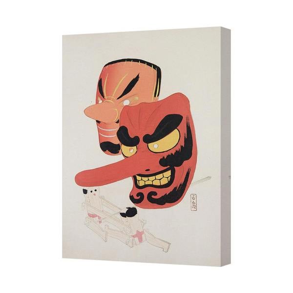 Benjamin Tate Design Oni Mask Canvas Wall Art Japanese Demon Portrait 7009