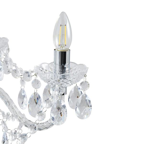 Pagazzi Lighting Vivienne 5 Light Chrome & Clear Chandelier Ceiling Pendant