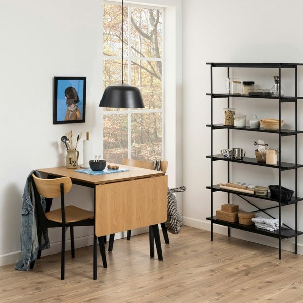Furniture To Go Roxby Dining Chairs in Black and Oak Set of 2