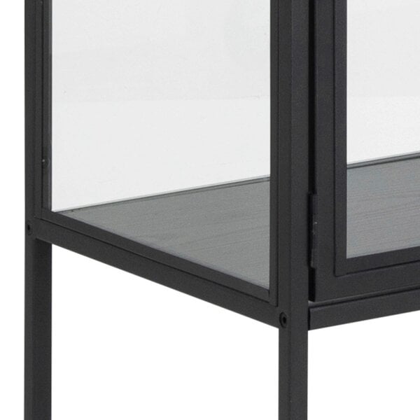 Wyld Haus Taipei Black Metal 2 Glass Door Display Bookcase Cabinet