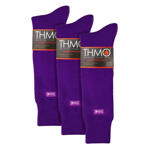 THMO Ladies 3 Pack Extra Long Thermal Socks Warm Winter Knee High Boot Socks