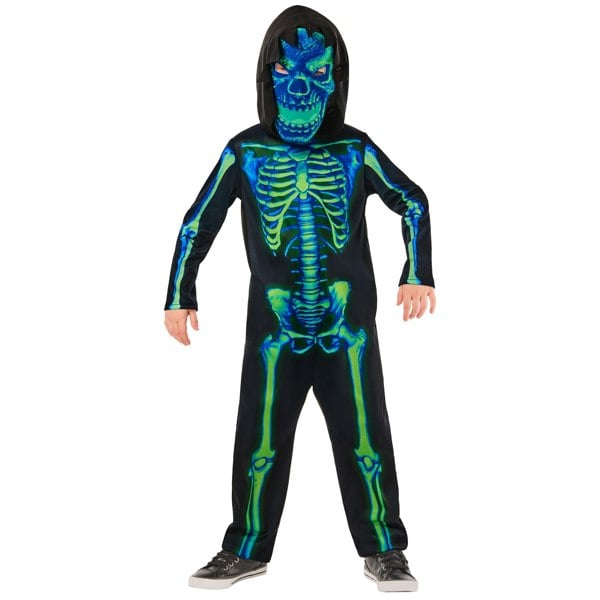 Bristol Novelty Childrens/Kids Skeleton Neon Costume - Black/Green