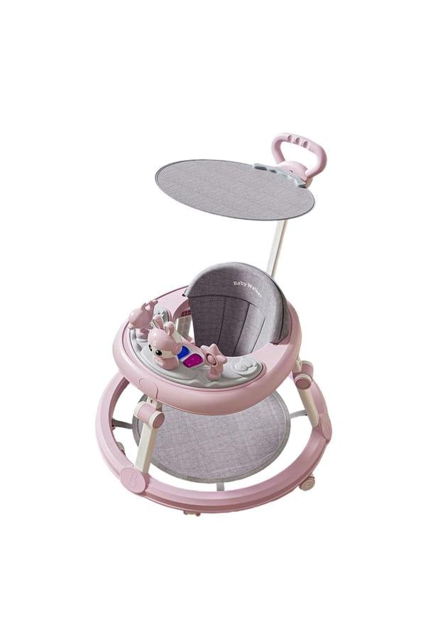 Living and Home Anti-Rollover Foldable Baby Walker with Music Toy Tray