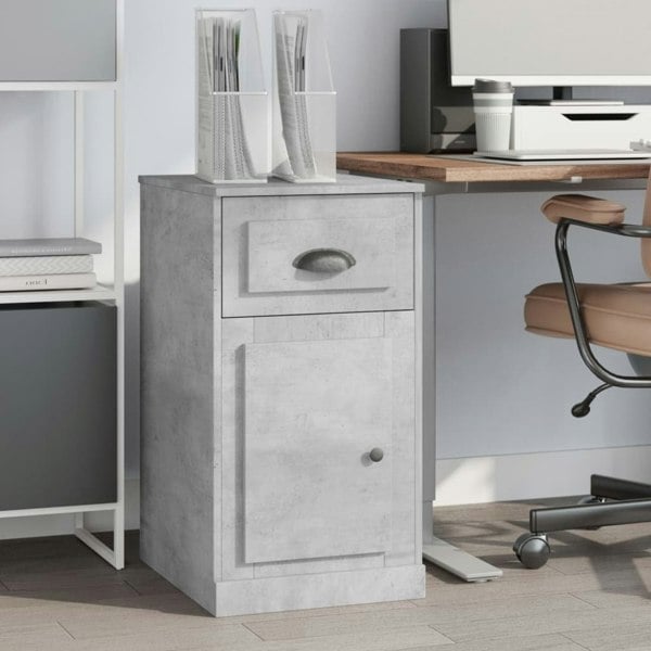 Berkfield Side Cabinet with Drawer Concrete Grey 40x50x75 cm Engineered Wood