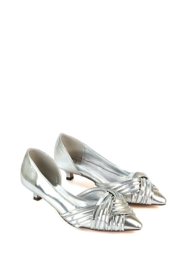 XY LONDON Pointed Toe Kitten Low Heel Classic Bridal Shoe Pumps