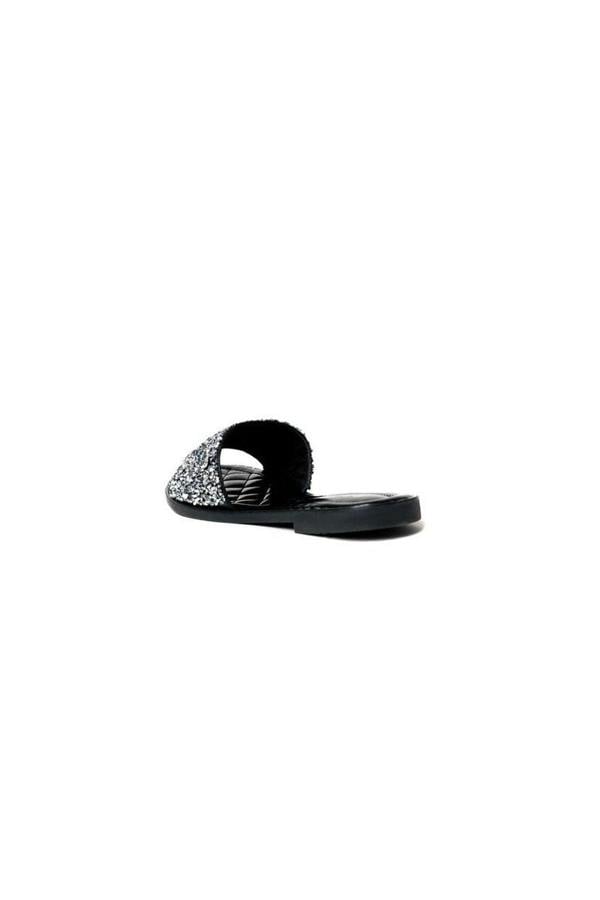 Sofie Embellished Slip On Sandals - Black