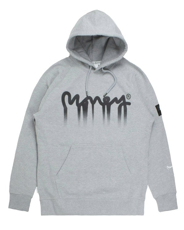 Money Drip Fade Hood Grey Melange