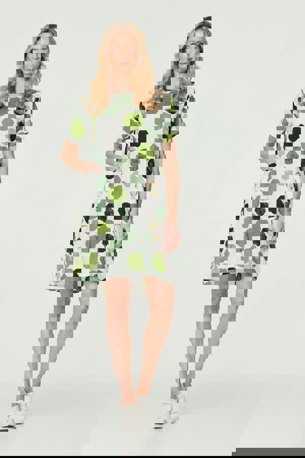 Green | Polka Dot Relaxed Tunic Dress