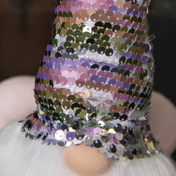 Samuel Alexander 49cm Festive Christmas Sitting Gonk with Dangly Legs & Sequin Hat in Pink & Grey