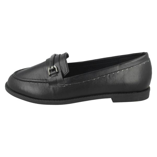 Down to Earth Ladies Down To Earth Black Loafers F80420