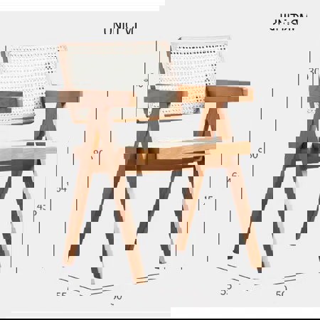 Jane Rattan Dining Chair, Solid Wood-Rit Concept-Rit Concept