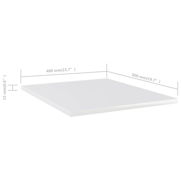 Berkfield Bookshelf Boards 8 pcs High Gloss White 40x50x1.5 cm Engineered Wood