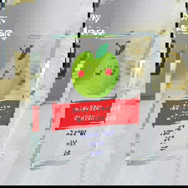 Personalised Memento Company Personalised Apple for the Teacher Crystal Token