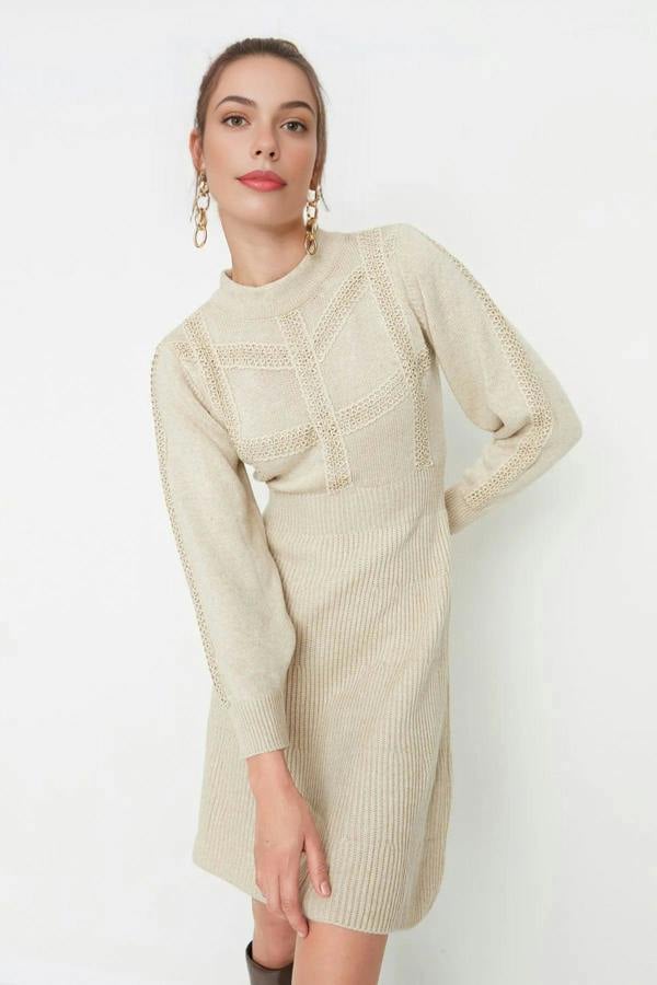 WOVCOR Mini Knit Lace Dress