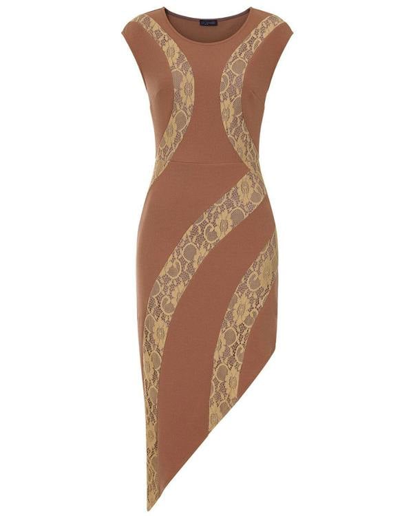 HotSquash Bodycon Dress with Lace Panelling