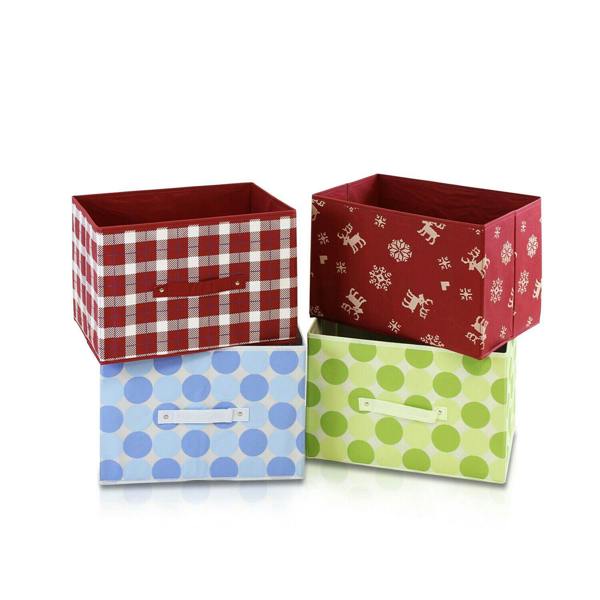 WALPLUS Laci Dot Design Non-Woven Fabric Soft Storage Organizer, Blue | High Quality Decorative Wall Design