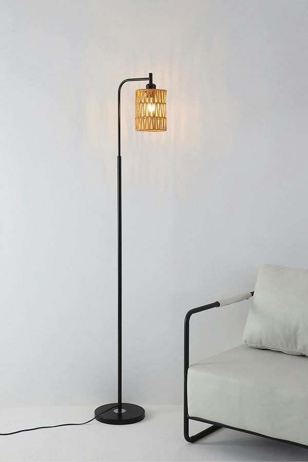 Living and Home Modern Cylindrical Rope Floor Lamp