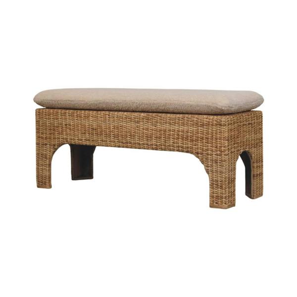 Artisan Furniture Solid Wood Rattan Harmony, Upholstered, Brown & Cream