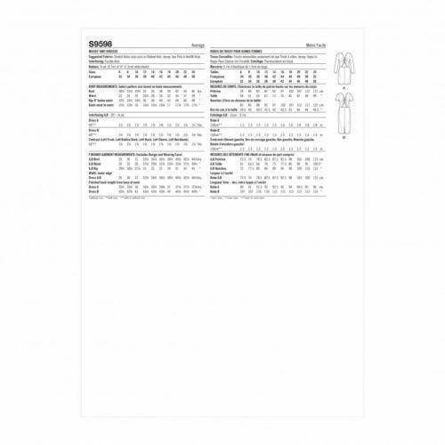 Simplicity Sewing Pattern 9598, Dresses for Women, H5 (6-8-10-12-14) - Intermediate