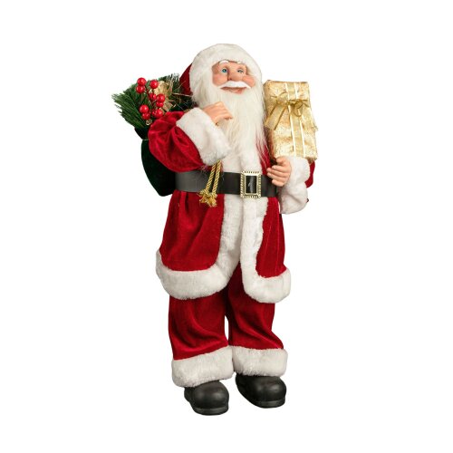 Samuel Alexander 60cm Red Standing Santa with Gift Sack Christmas Indoor Decoration