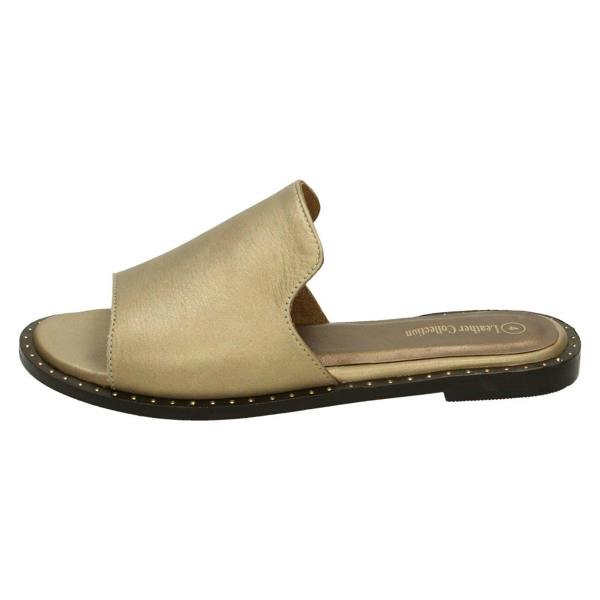 Leather Collection Ladies Leather Collection Flat Slipper Cut Mules F00202