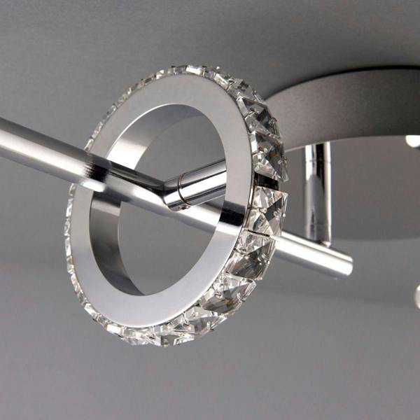 Pagazzi Lighting Alexa 4 Spot Polished Chrome & Crystal LED Ceiling Bar