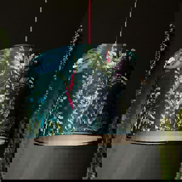 Handmade Velvet Lampshade in Wild Wood Green