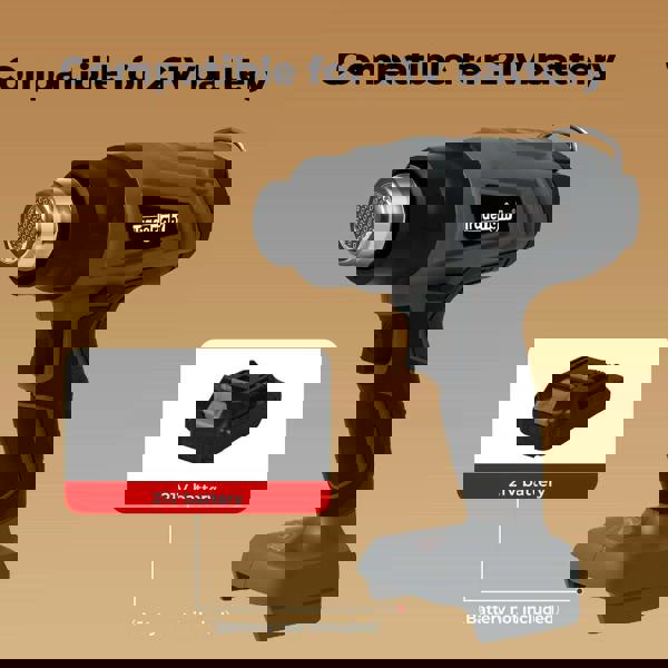 Traderight Hot Air Heat Gun Electric Cordless 21V with 5 Nozzles (No Battery)