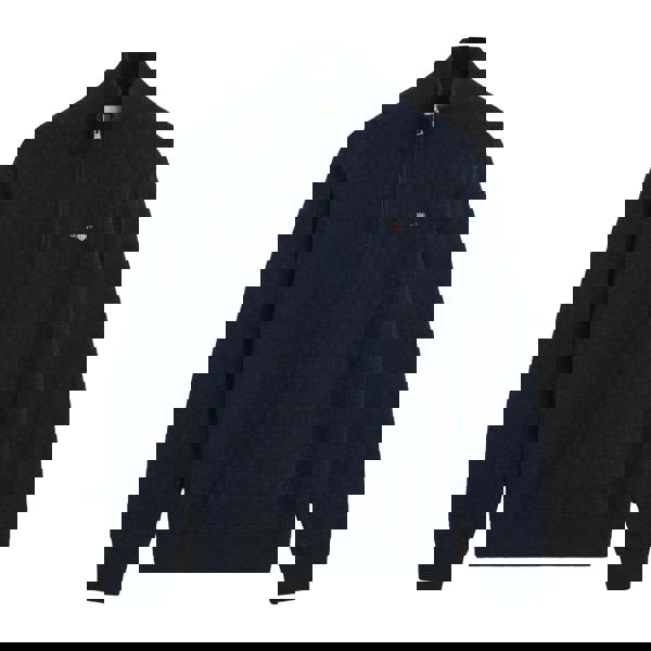 Gant Mens Micro Textured Half Zip Sweatshirt - Blue - 