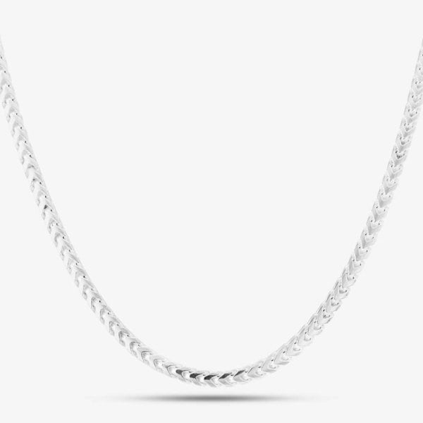 T. H. Baker Sterling Silver 18 Inch Square Foxtail Chain SOFV-310-AG-18
