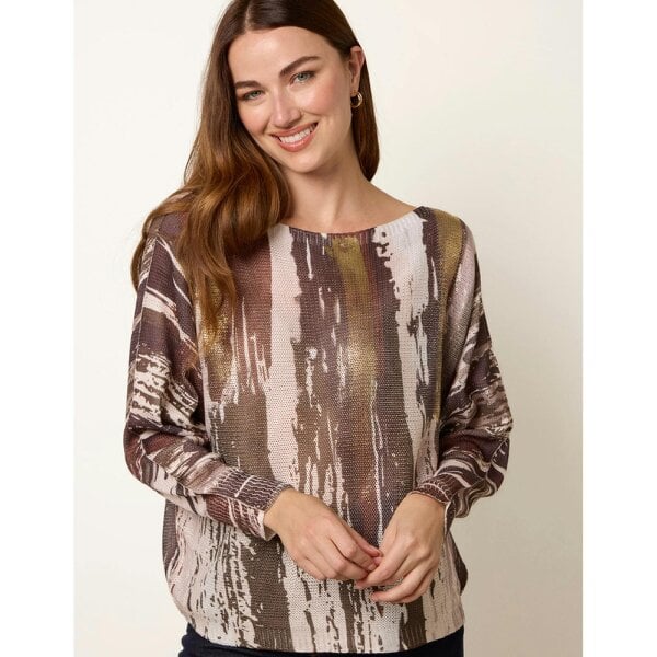 Blue Vanilla Metallic Paint Brush Top