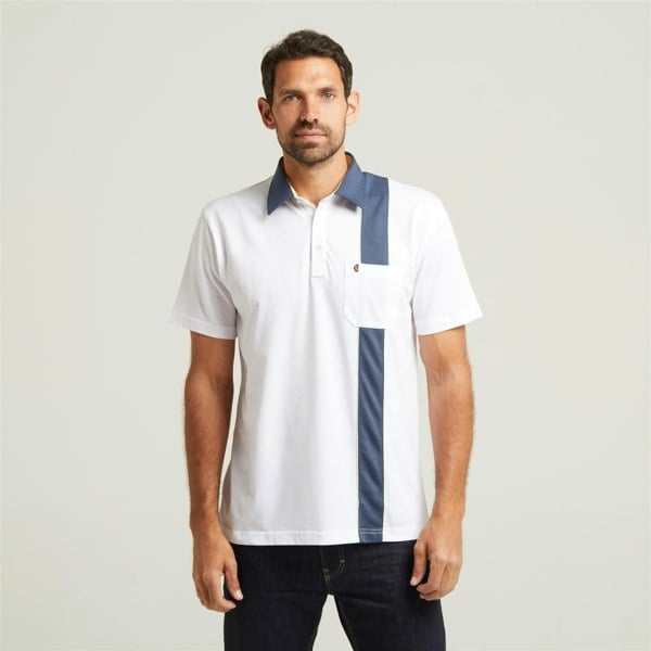 Gabicci G52X17 Mens Short Sleeve Plated Jersey Polo Shirt Gabicci Classic - WHITE