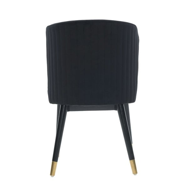Life Interiors Single Sofina Modern Velvet Dining Chair with Tufted Back - Wooden Frame & Gold-Tipped Rubberwood Legs