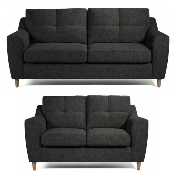 Furnishings For Less Baxter Tufted Fabric Sofa Suite
