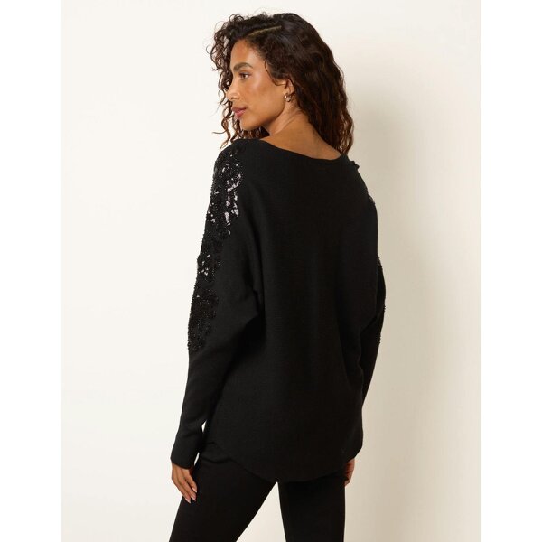 Blue Vanilla Batwing Embellished Knit Jumper