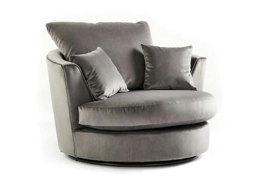 Sofa Scene Olympia Grey Velvet Chesterfield Living Room Furniture Range