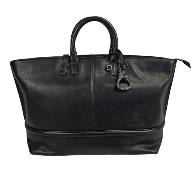 SADDLER Victoria Oversize East West Tote Bag for Women - handmade by Saddler - Black