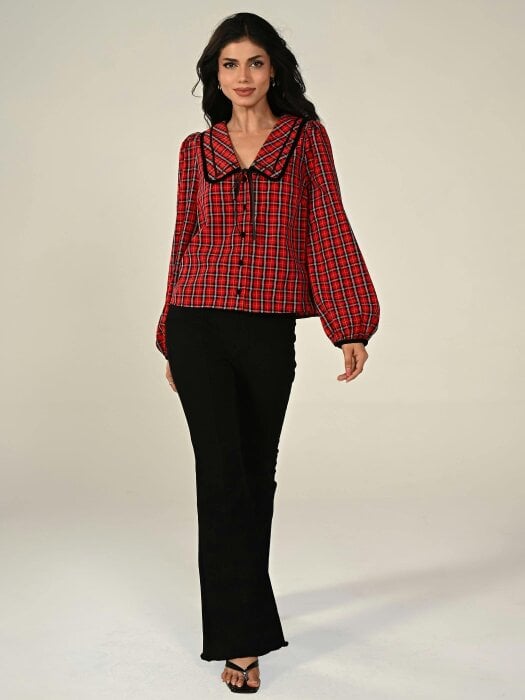 Rose & Nancy Sally Tartan Check Blouse