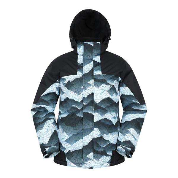 Mountain Warehouse Mens Shadow II Printed Ski Jacket - Light Grey - 