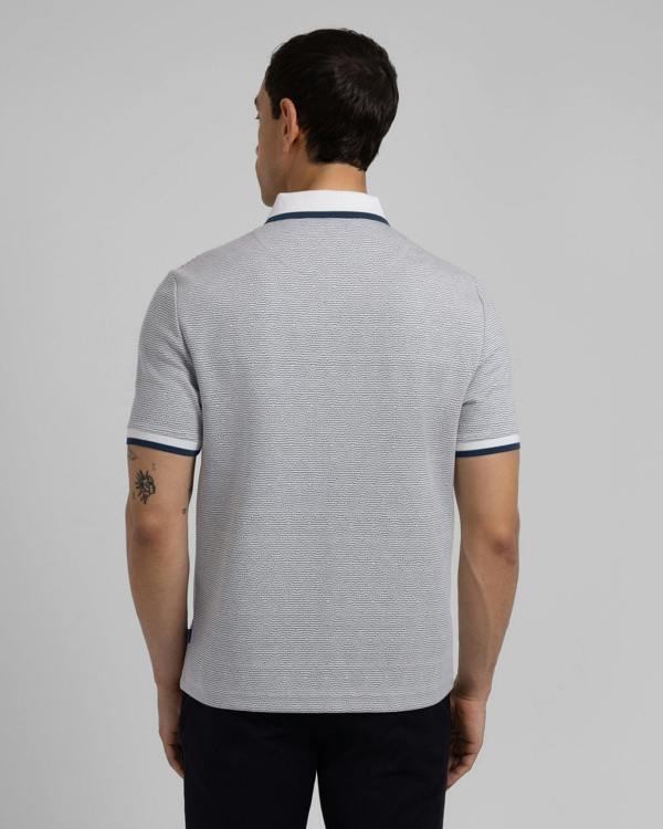 Steel & Jelly Bevan - Two-Tone Abstract Stripe Polo Shirt