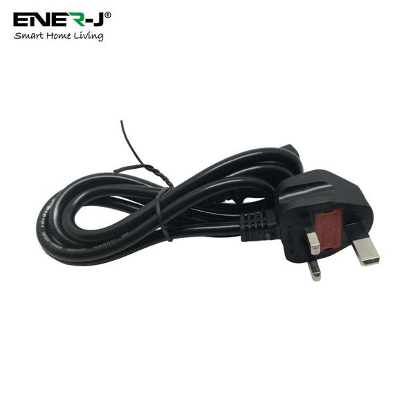 ENER-J 60W Plastic Power Supply Adapter AC100-240V to DC 12V 5A U.K. Plug Fused